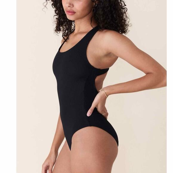 Andie The Tulum Rib One Piece Swimsuit Black Size Medium - Picture 7 of 9